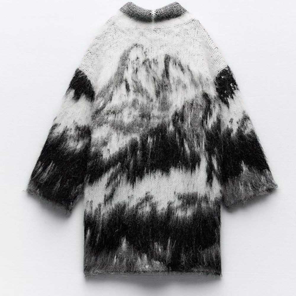 ZARA OPEN FRONT KNIT COAT - Picture 3 of 9